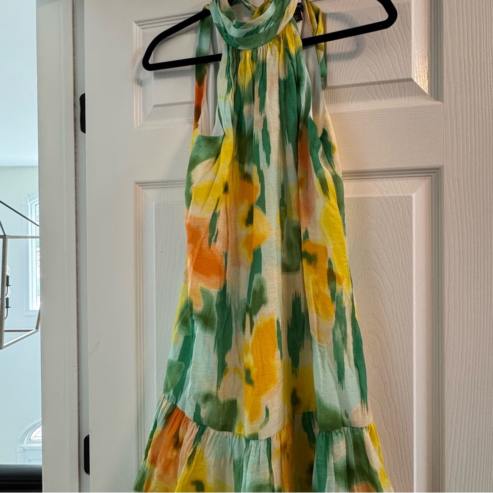 Halogen Green and Yellow Tie-Dye Blouse